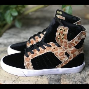 Supra Velvet and giraffe pony hair high tops
